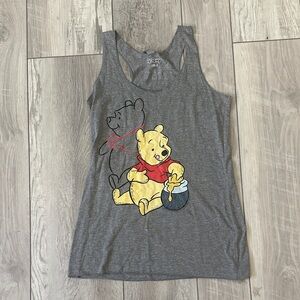 Women’s Next Level Apparel Disney Gray Tank Top with Winnie the Pooh Design